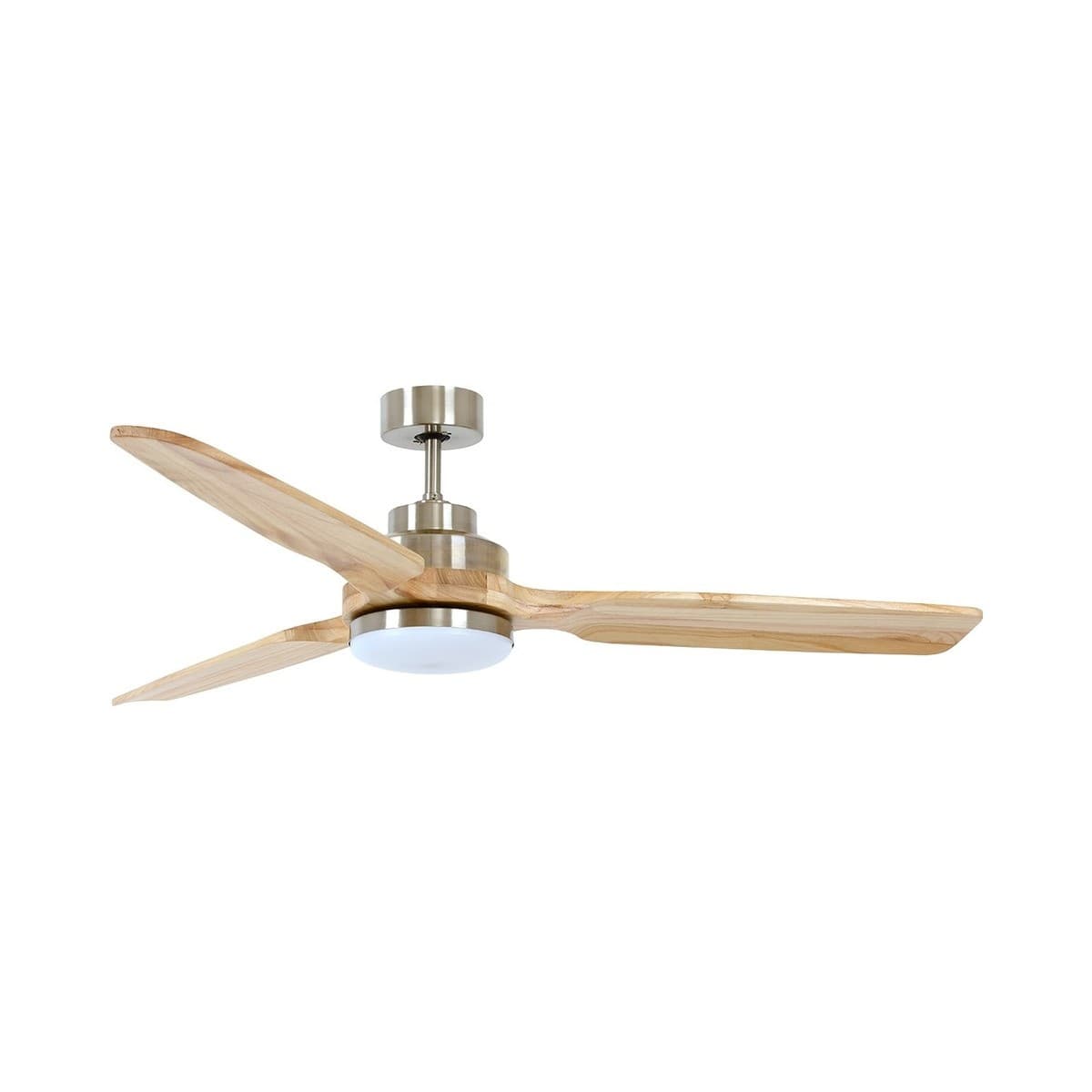 Shoalhaven 142cm Fan with Light in Brushed Chrome with Ashwood Blades-img-1