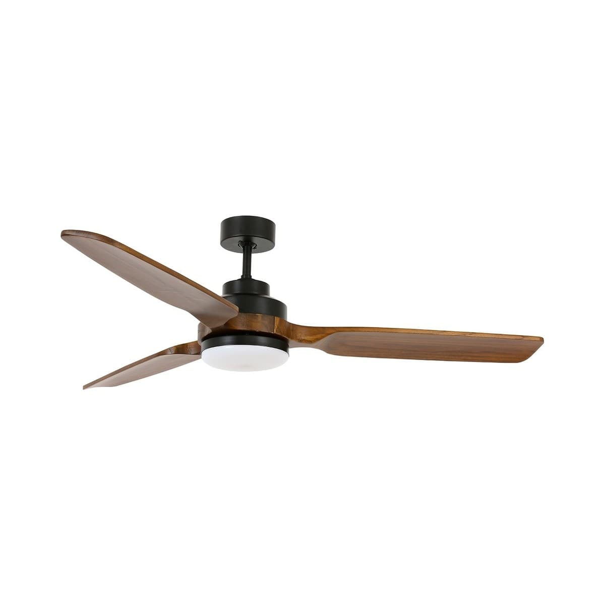 Shoalhaven 142cm Fan with Light in Black with Koa Blades-img-1