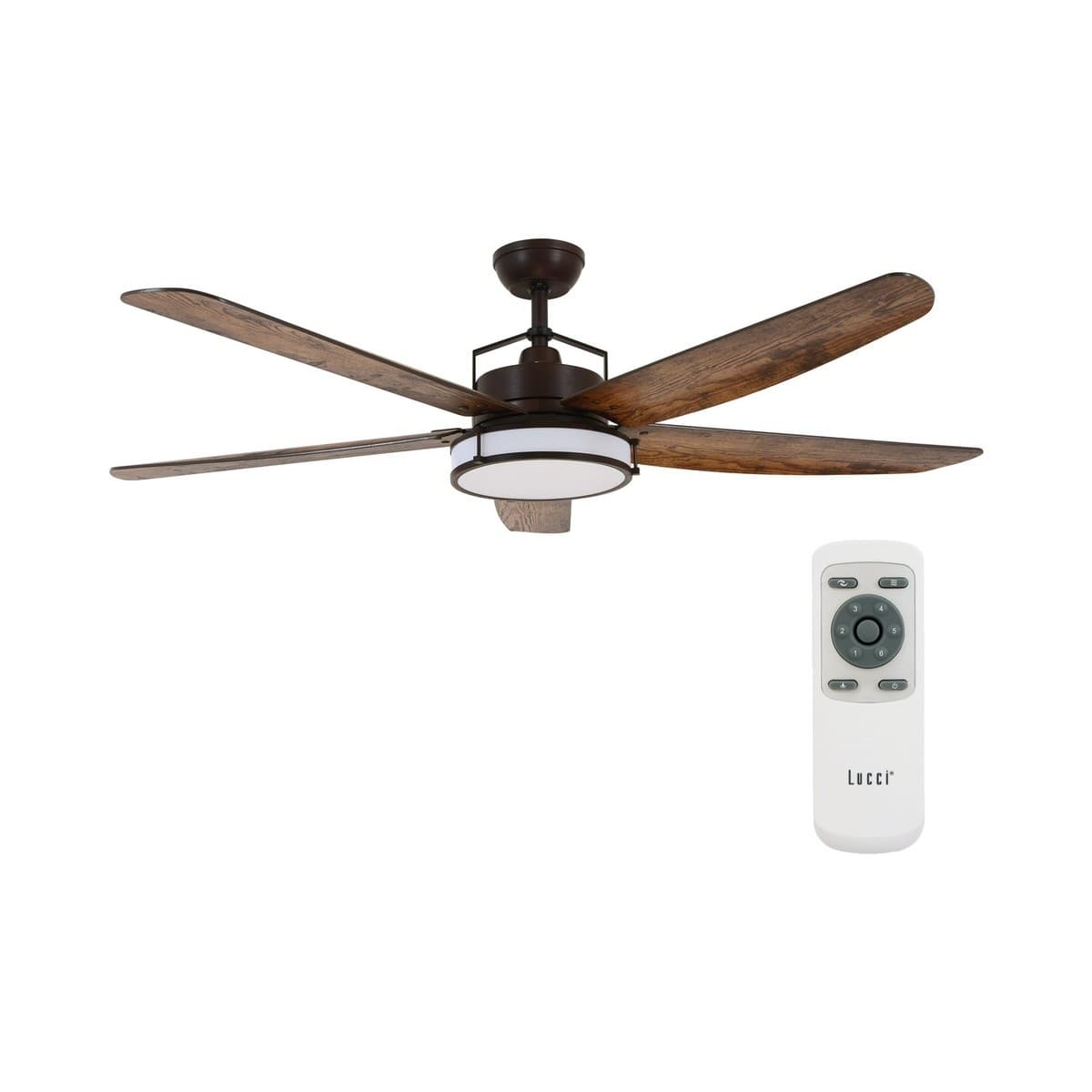 Louisville 157cm DC Fan with Light in Oil Rubbed Bronze with Koa Blades-img-2