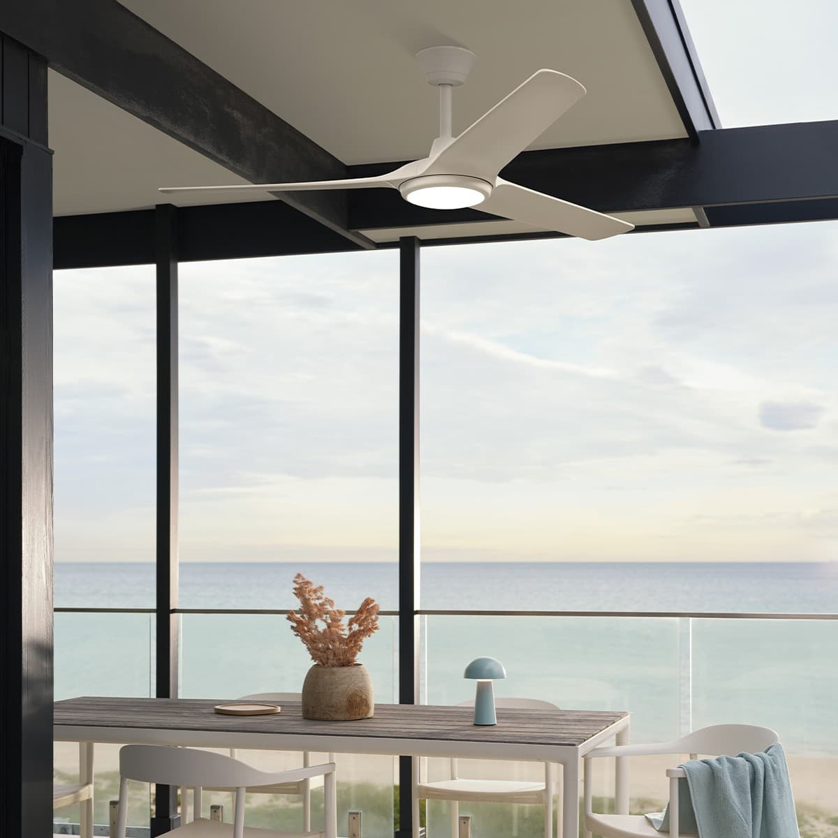 Abyss 142cm DC Fan with LED Light in White-img-5