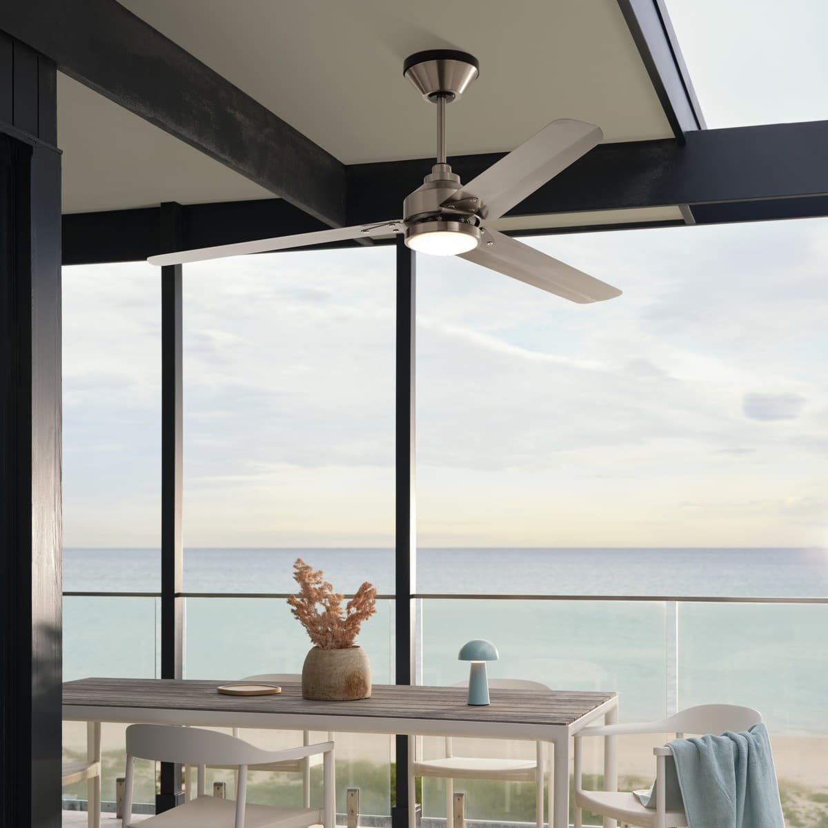 Marine 142cm DC Fan with Light in Marine Grade Stainless Steel-img-2