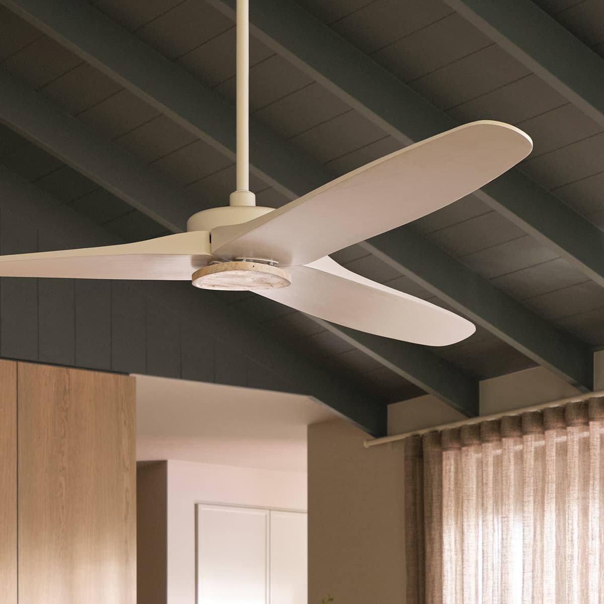 Apostle 167cm DC Fan in Almond with Natural Travertine-img-7