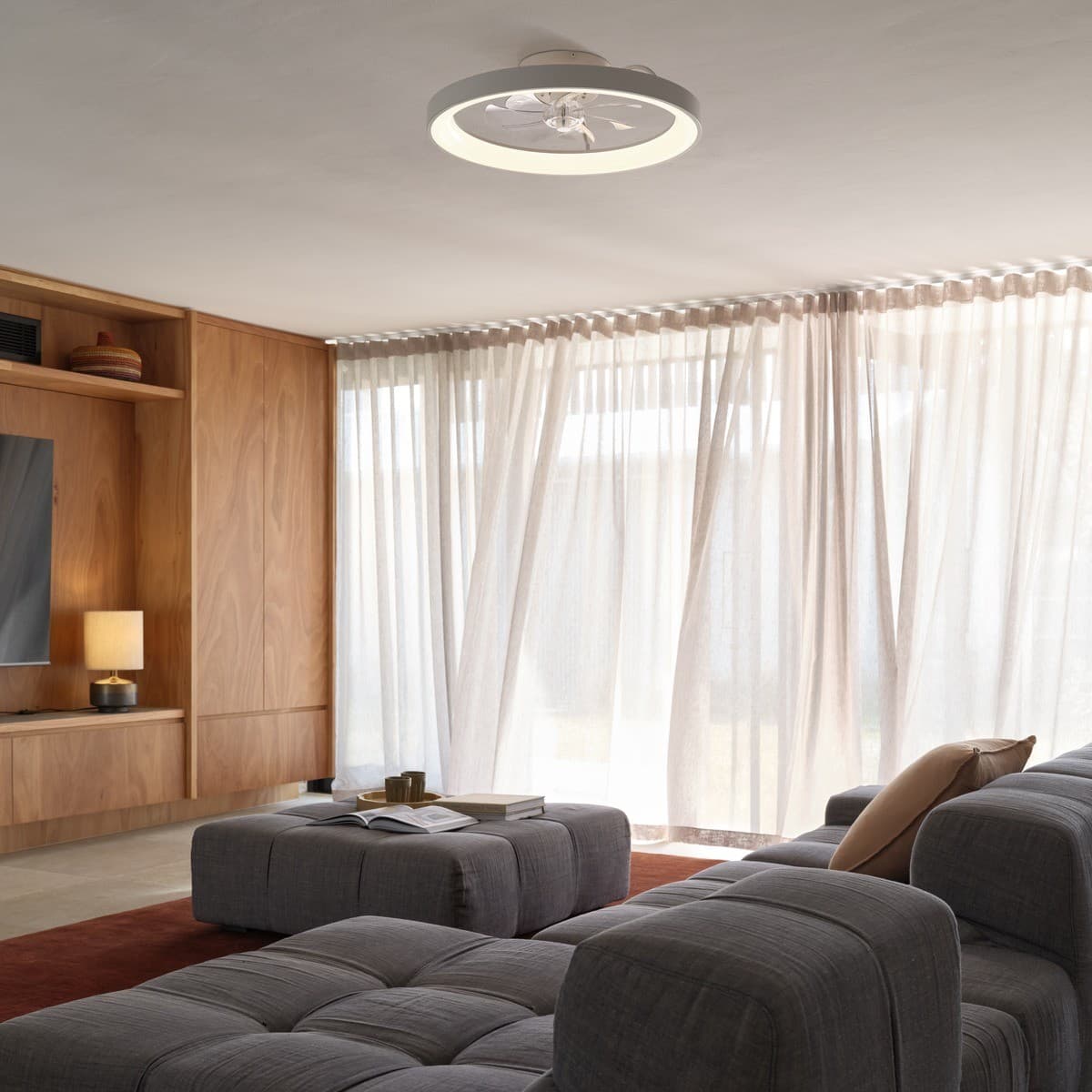 Airis Flush DC Ceiling Fan with 600mm LED Light in White-img-3