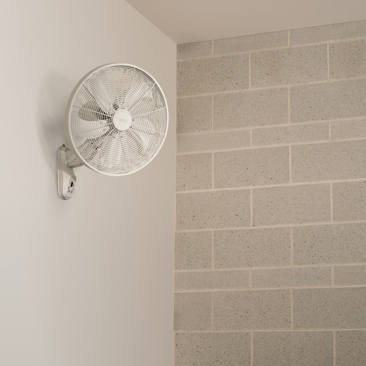 Glide 41cm DC Wall Fan with Remote in White