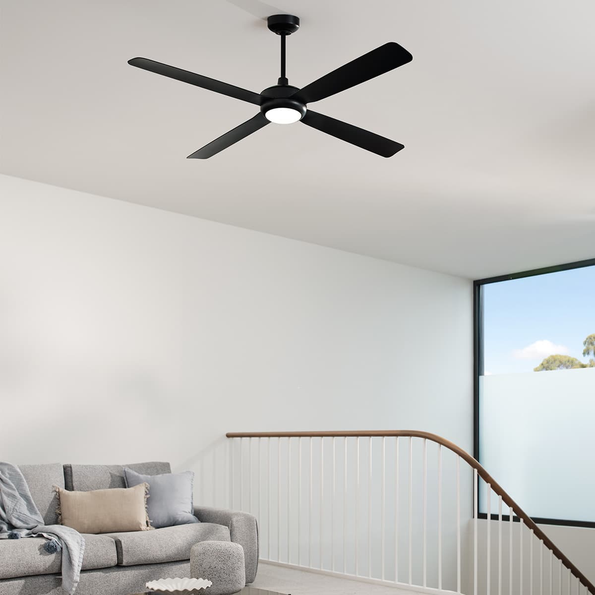 Slipstream 142cm DC Fan with Light in Black