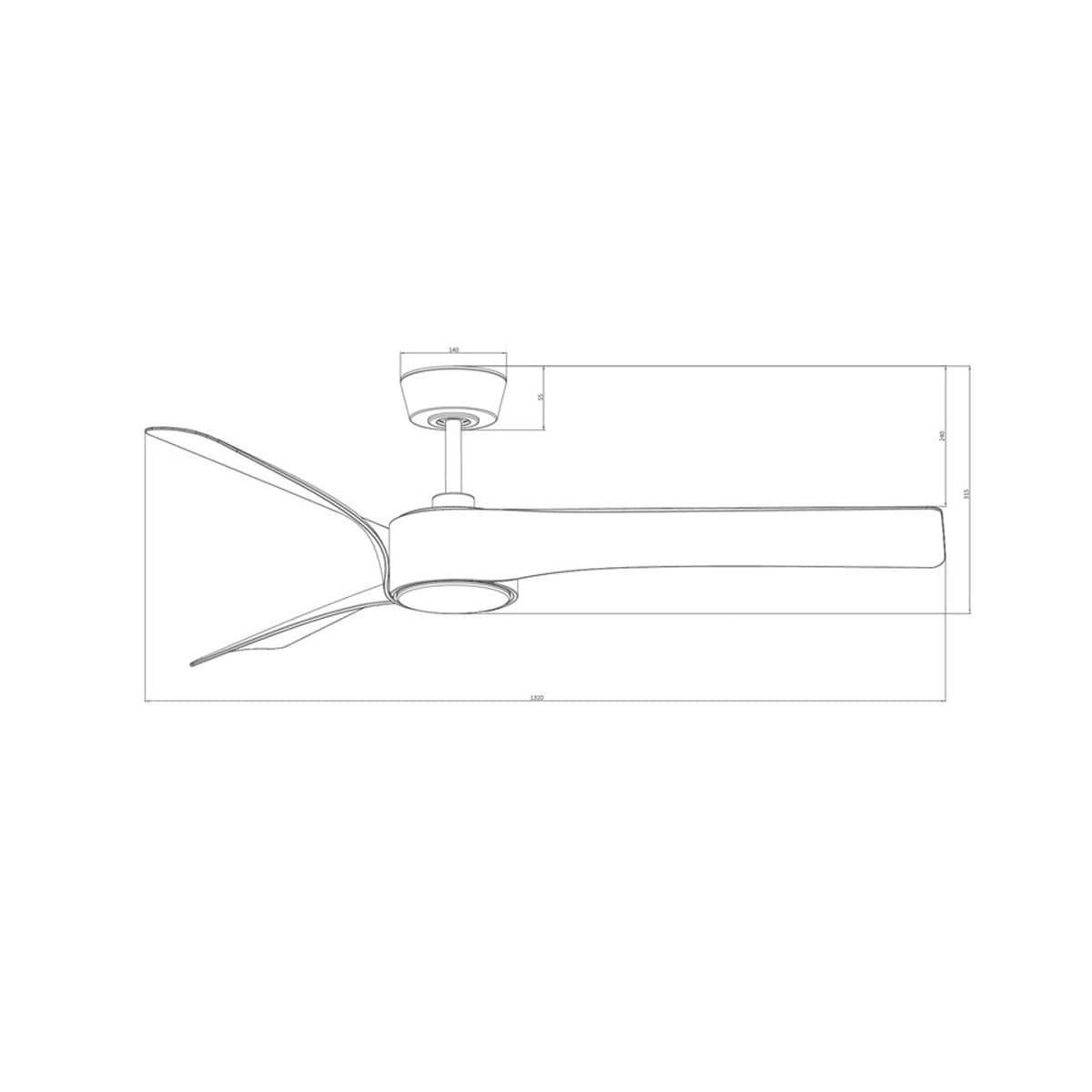 Line 132cm DC Fan with Light in Koa-img-4