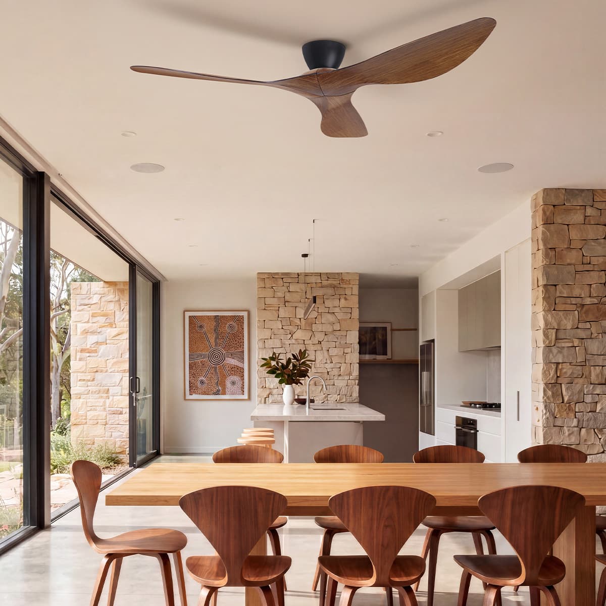 Kyber 137cm DC Close to Ceiling Fan in Black with Koa Blades-img-3