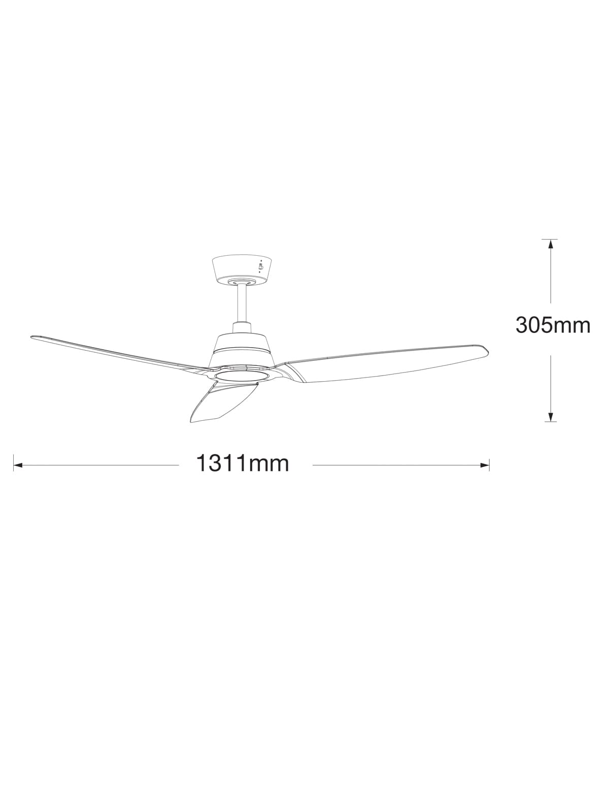Sainz 132cm DC Fan only in White-img-5