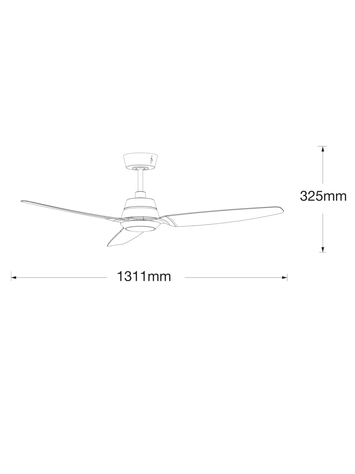 Sainz 132cm DC Fan with Light in Black-img-3