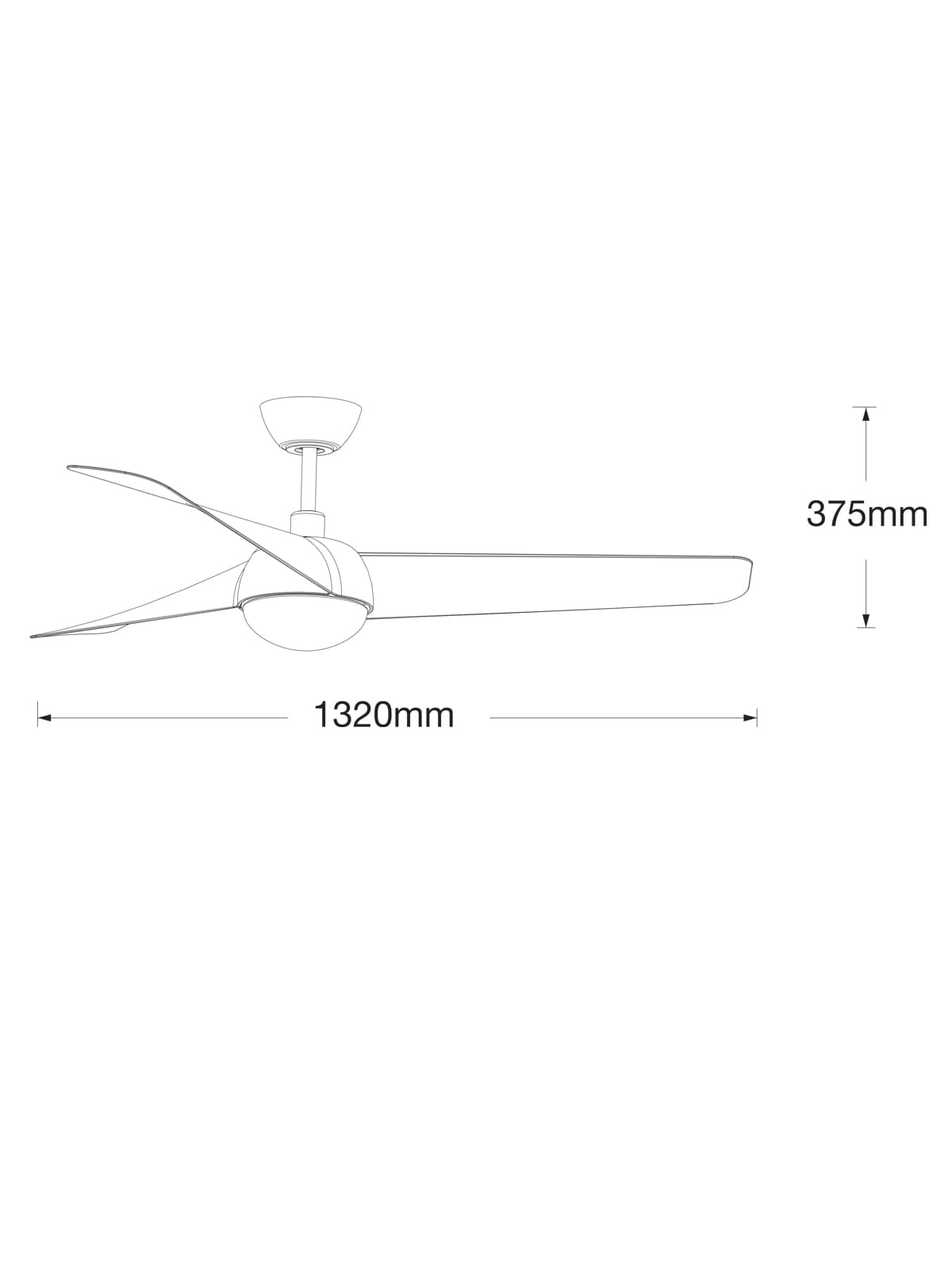 Osprey 132cm DC Fan with Light in White-img-9