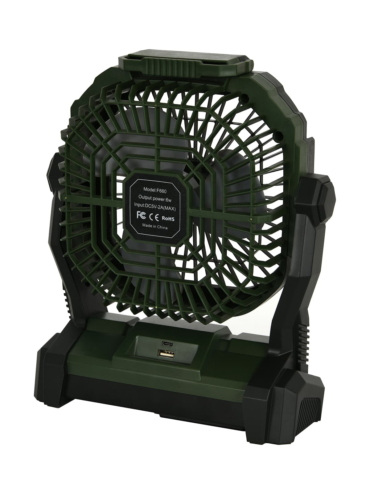 AeroGo Portable Camping Fan in Khaki and Black-img-9