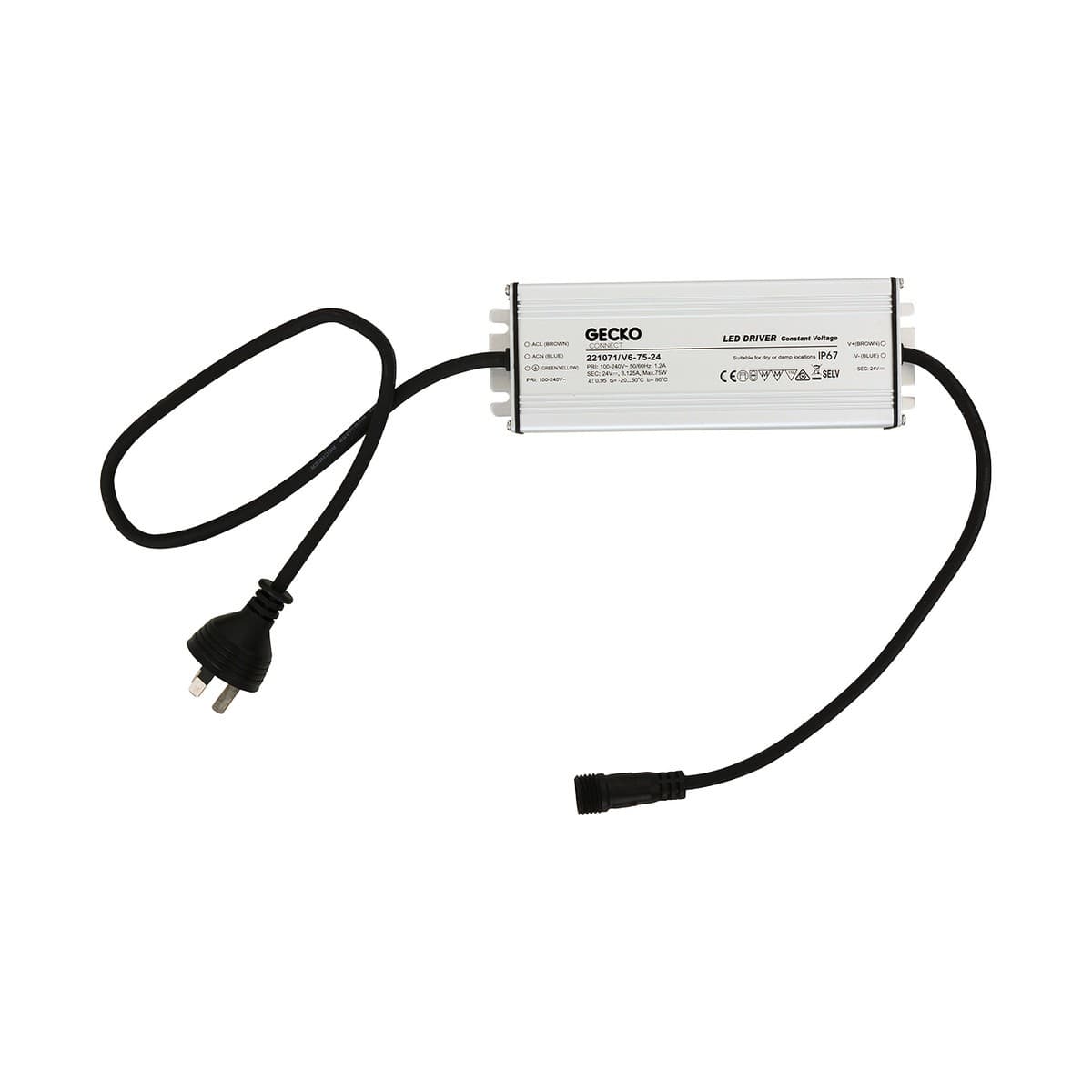Lucci Connect Gecko 24V 75VA IP67 Transformer