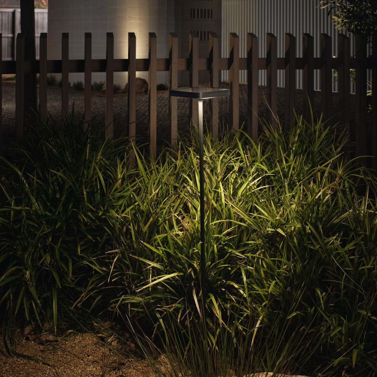 Taylor Solar LED Bollard with Sensor in Black