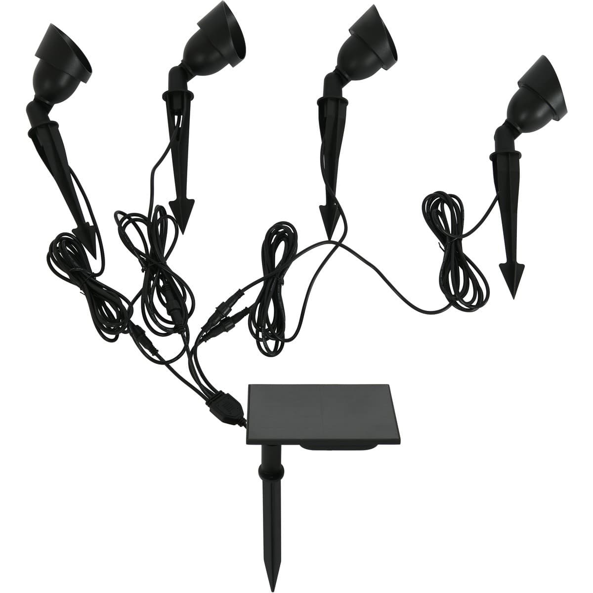 Sunset Solar 4 Light LED Spike Spot Kit in Black-img-1