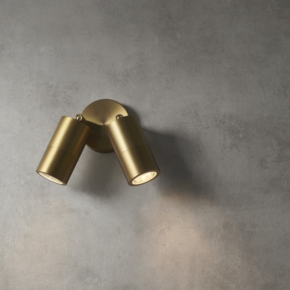 Made By Mayfair Seaside Exterior 2 Light Adjustable Spotlight in Brass