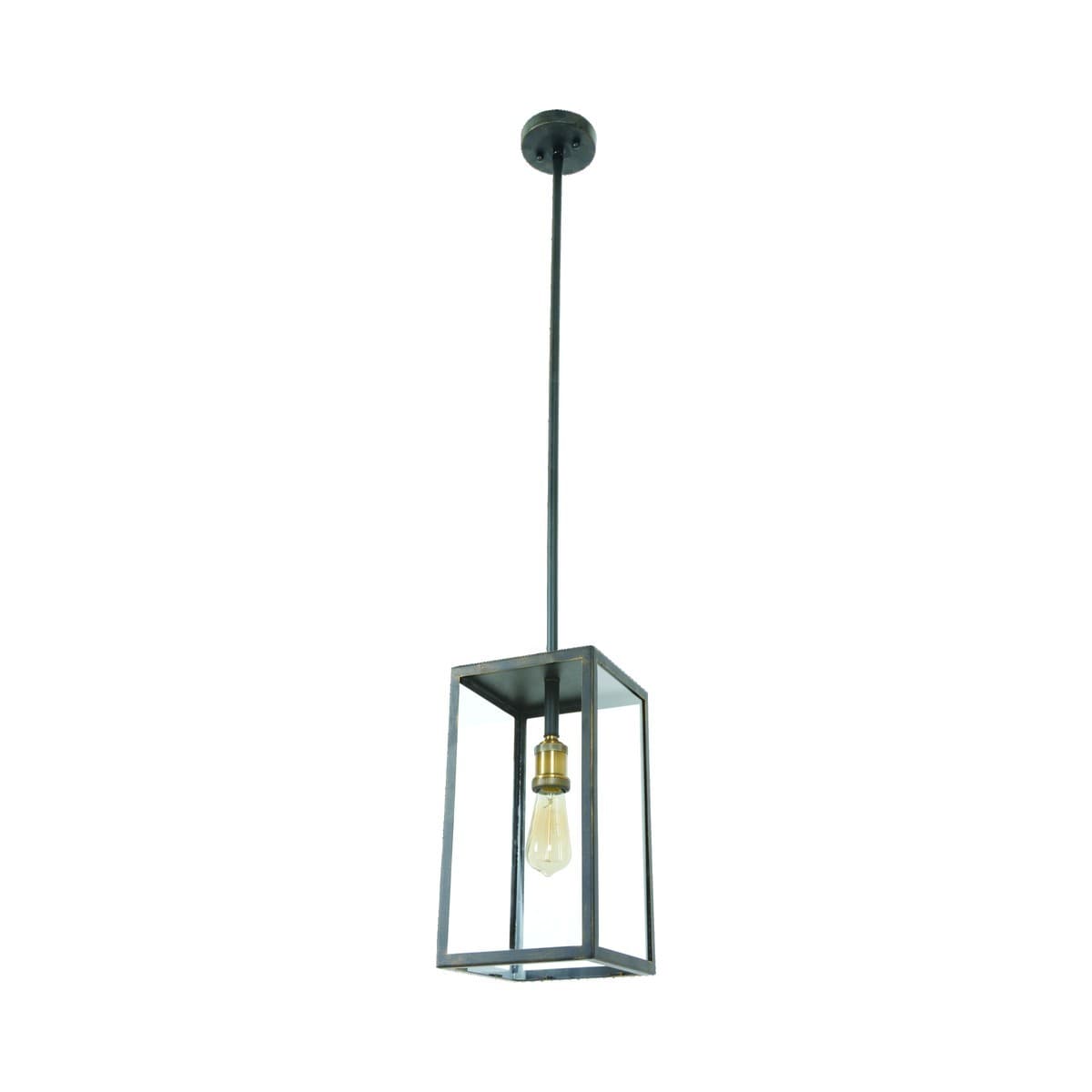Southampton 1 Light Medium Exterior Pendant in Antique Black with Bronze Accents-img-1