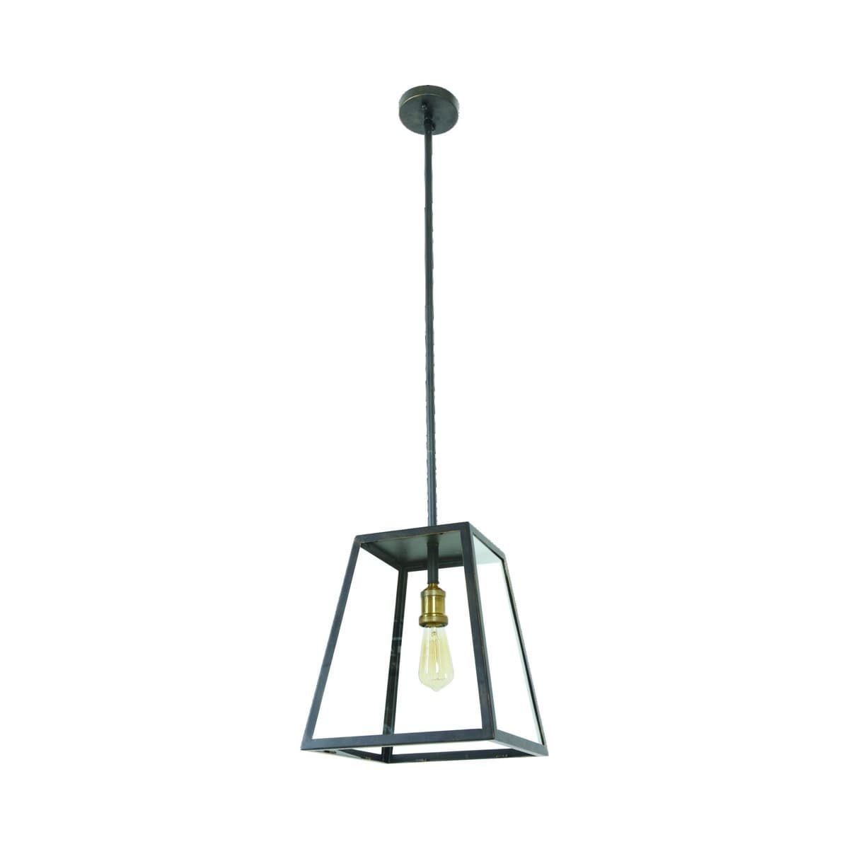 Southampton 1 Light Large Exterior Pendant in Antique Black with Bronze Accents-img-1