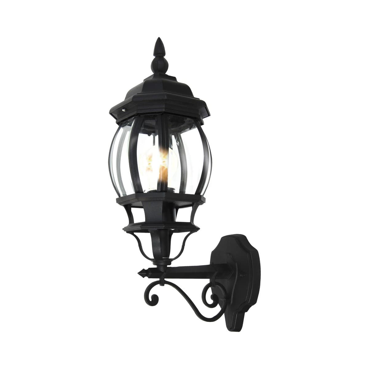 Dubrovnik II Upward Facing Exterior Wall Bracket in Black-img-1
