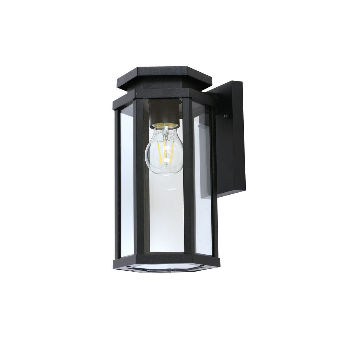 Northampton 1 Light Medium Hexagon Exterior Wall Bracket in Black-img-1