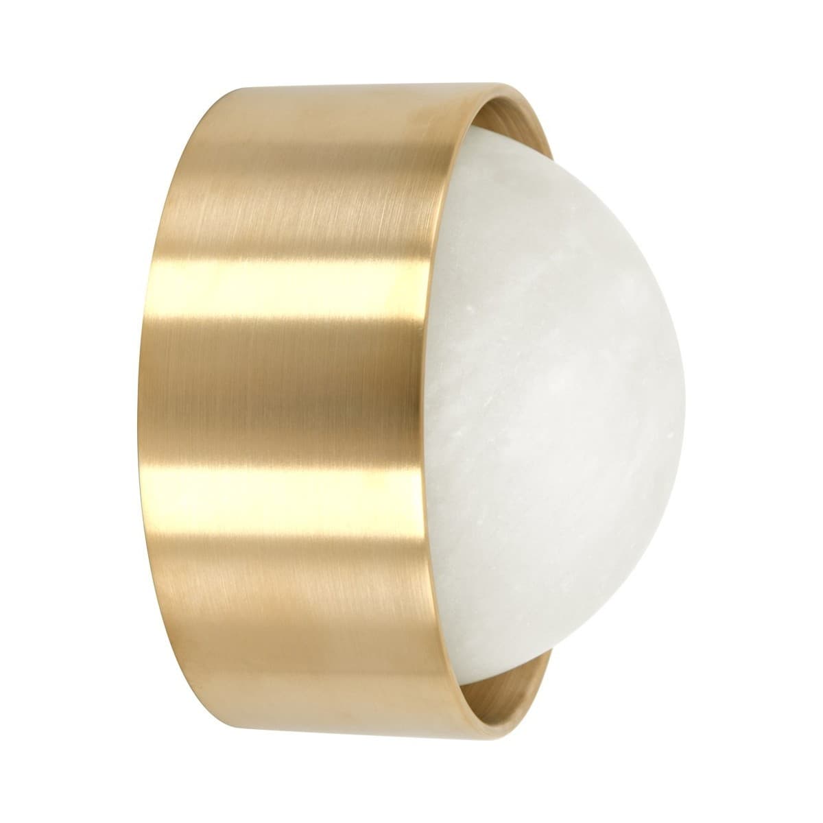 Made By Mayfair Seaside Sol Exterior Wall Sconce in Solid Brass with Spanish Alabaster Shade-img-1