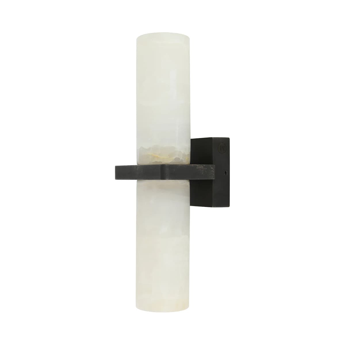 Made By Mayfair Seaside Una 2 Light Wall Bracket in Aged Solid Bronze with White Jade Stone Shades
