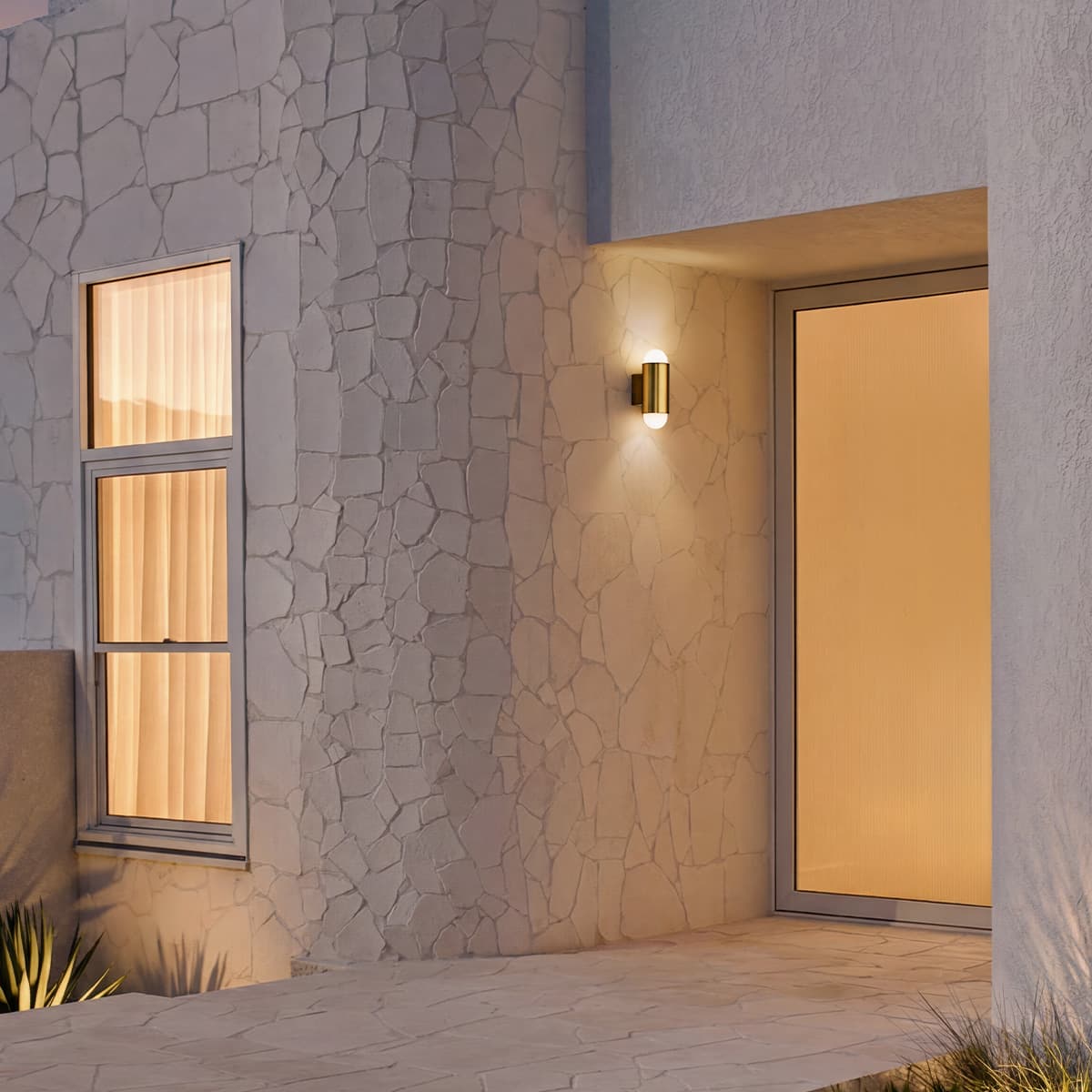 Pebble 2 Light Up/Down Wall Bracket in Antique Brass-img-2