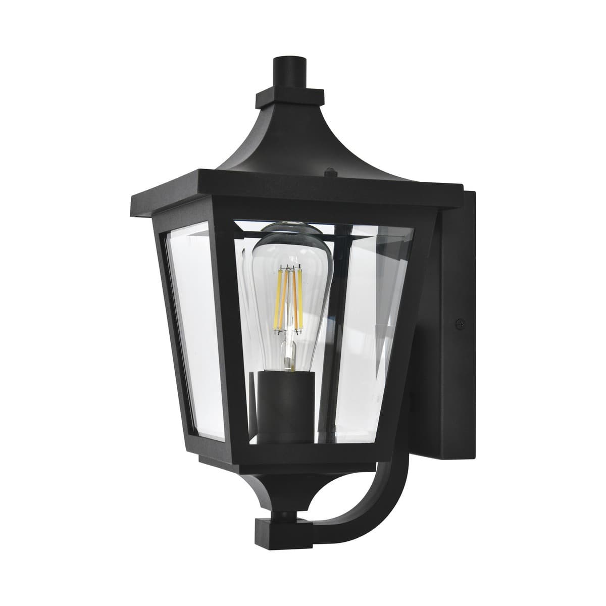Leon 1 Light Small Exterior Wall Lantern in Black-img-1