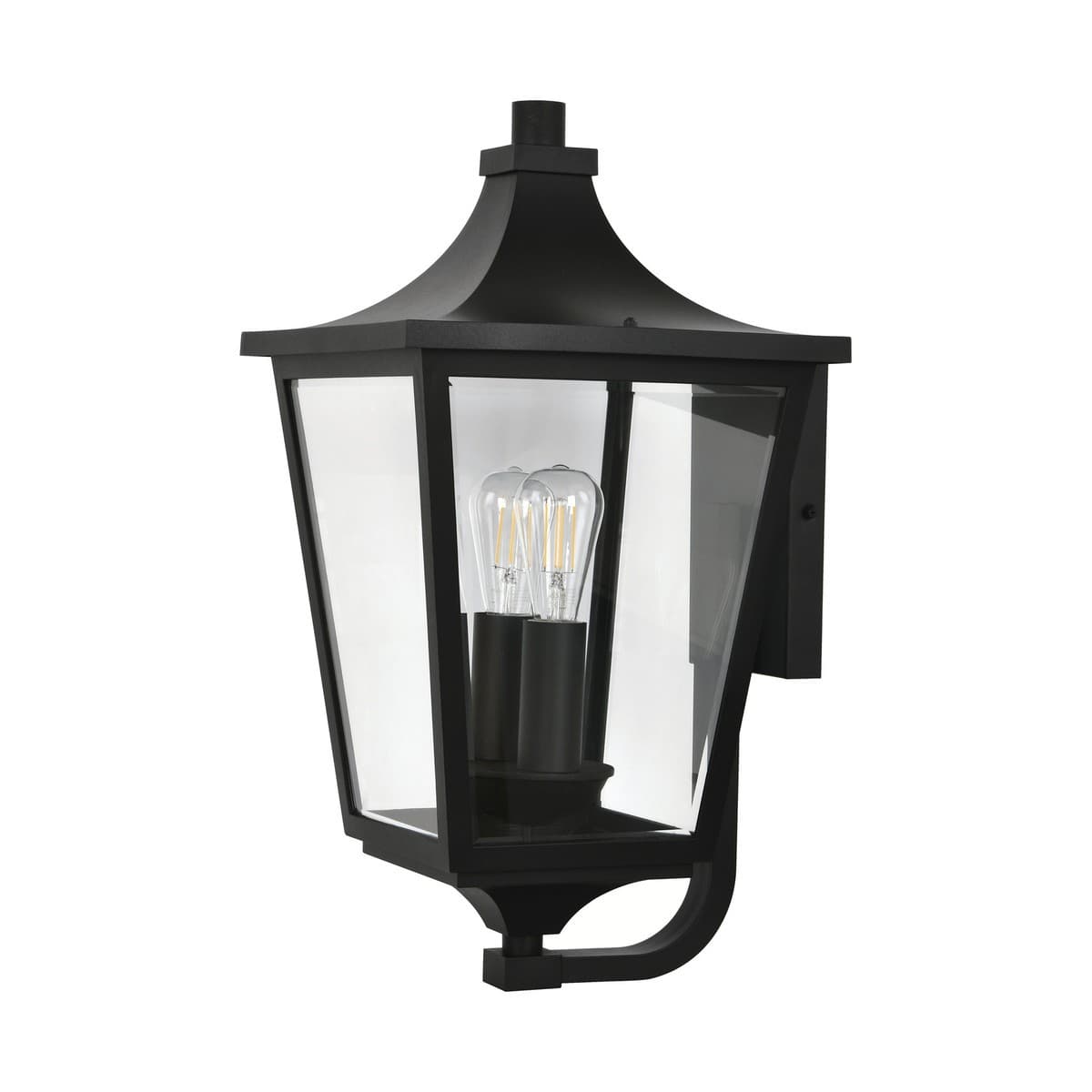 Leon 2 Light Large Exterior Wall Lantern in Black