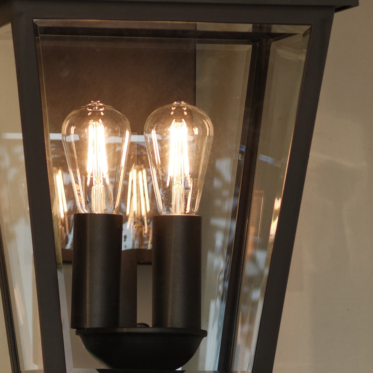 Leon 2 Light Large Exterior Wall Lantern in Black