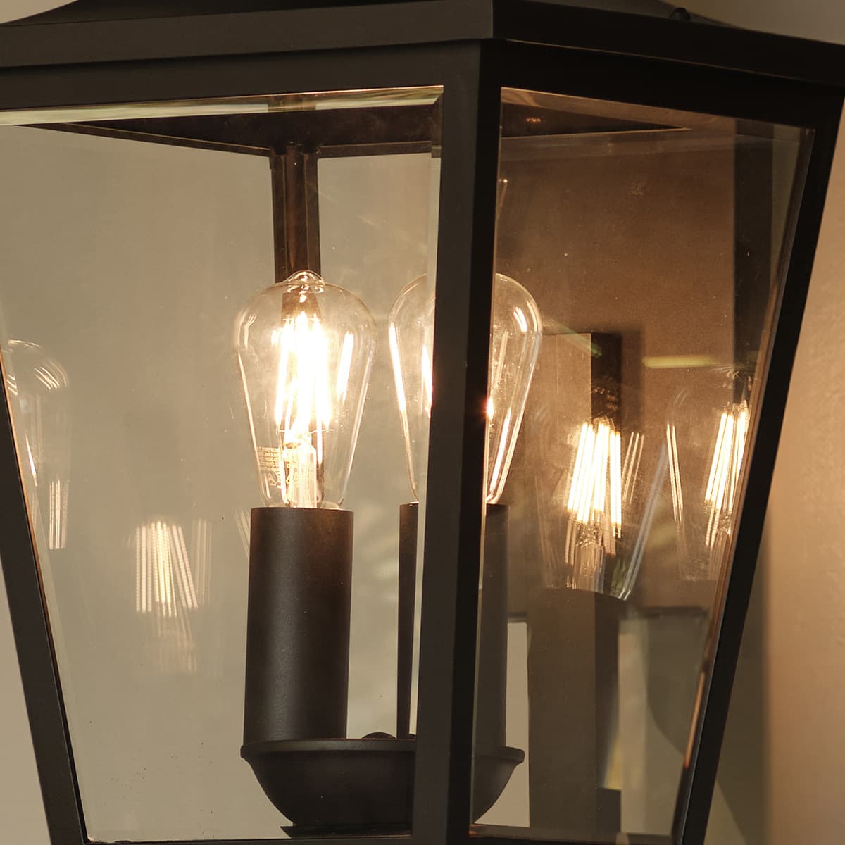 Leon 2 Light Large Exterior Wall Lantern in Black