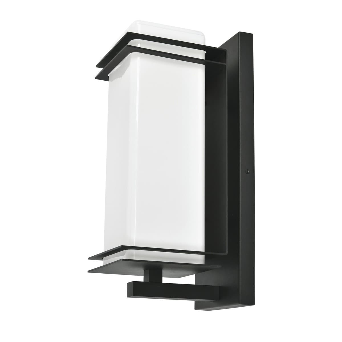 Burnham 2 Light Large Exterior Wall Bracket in Black with Opal Glass-img-1
