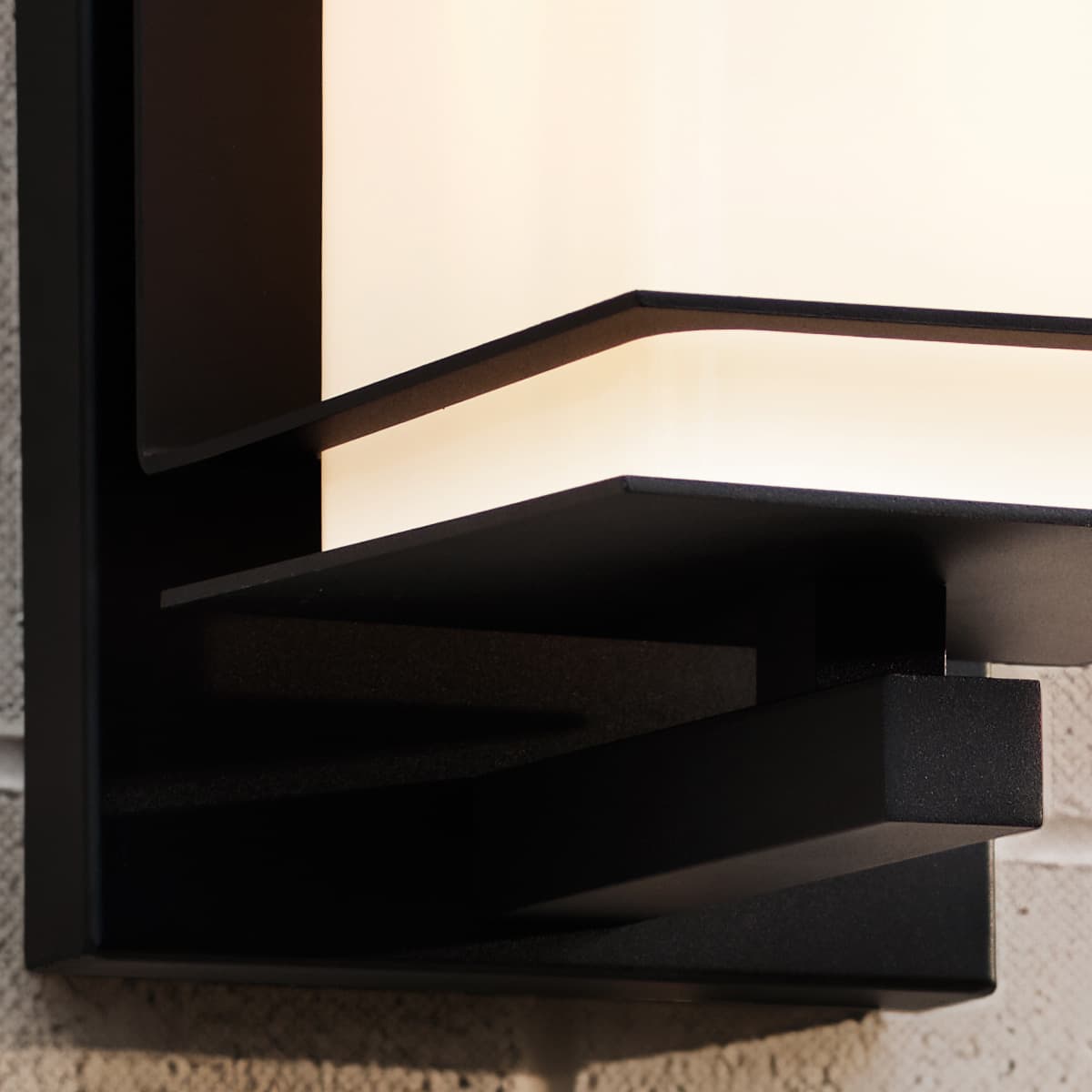 Burnham 2 Light Large Exterior Wall Bracket in Black with Opal Glass-img-3