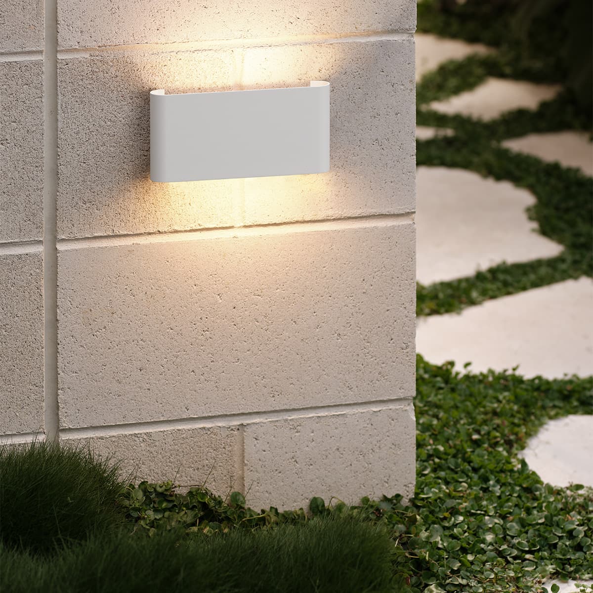Sync LED Up/Down Rounded Wall Sconce in White-img-6
