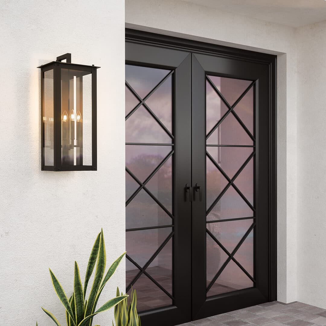 Boman 4 Light Outdoor Wall Lantern - Large in Black
