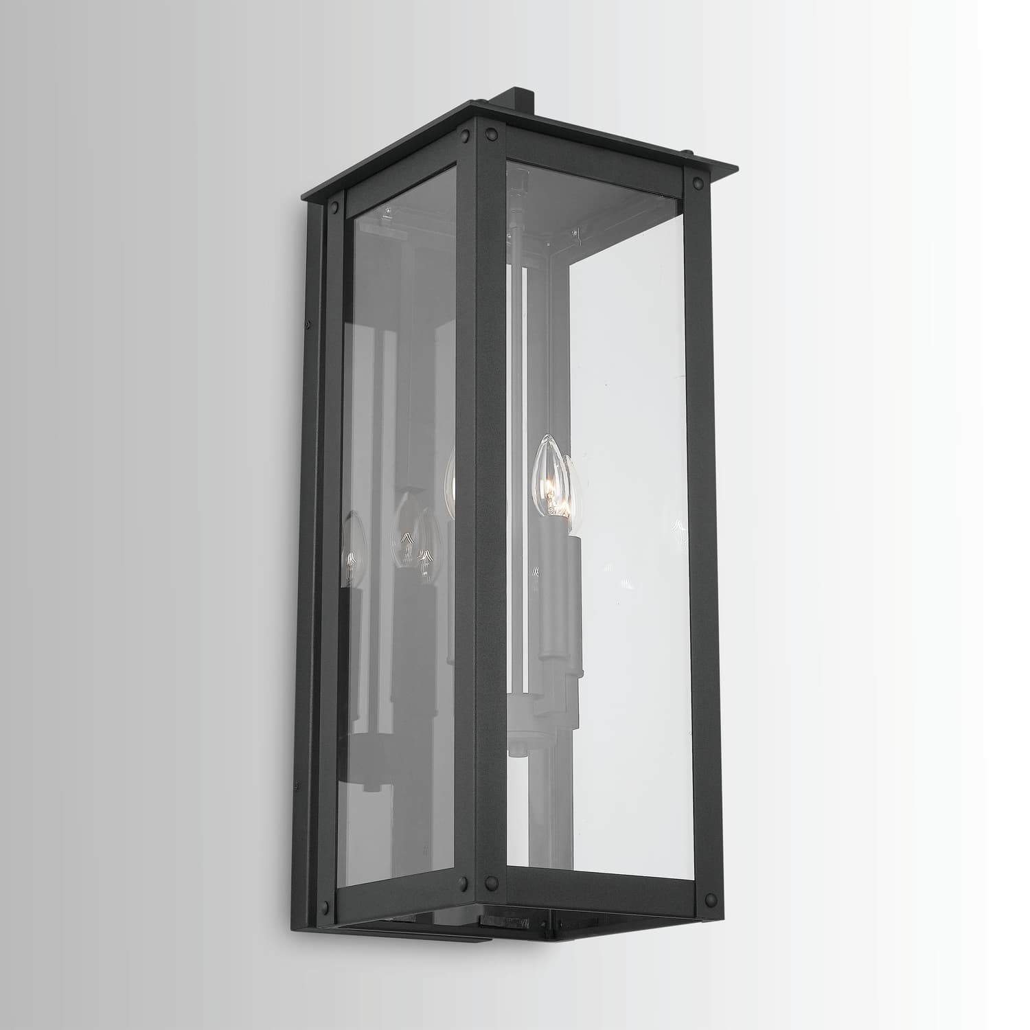 Boman 4 Light Outdoor Wall Lantern - Large in Black
