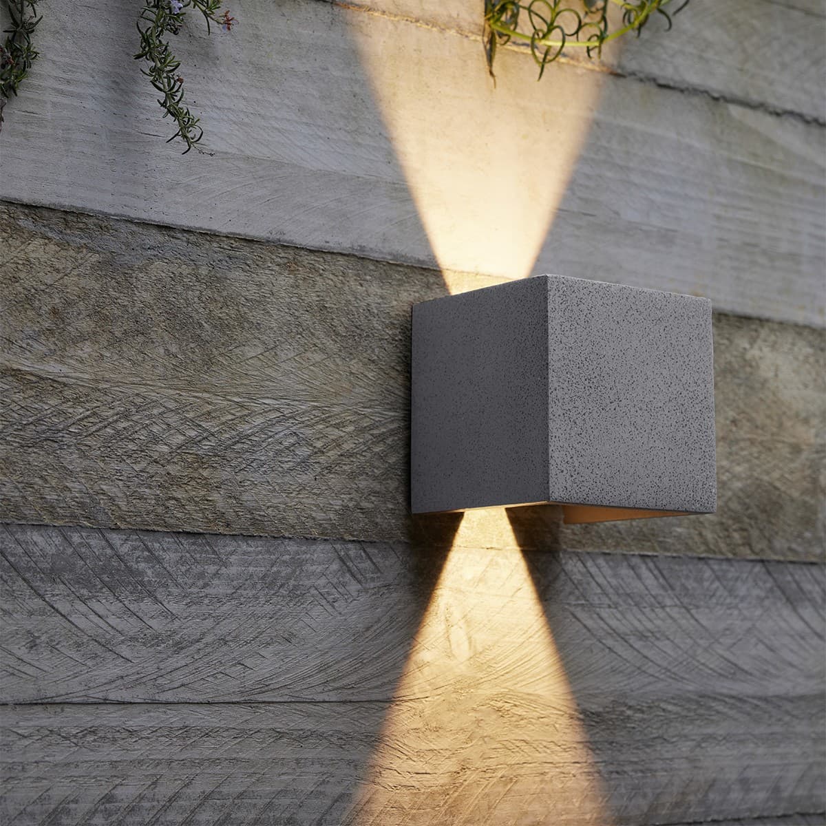 MFL Tanimi Cube LED Up/Down Exterior Wall Light in Black-img-2