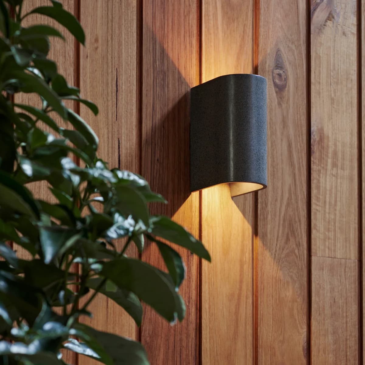 MFL Tanimi Cylinder LED Up/Down Exterior Wall Light in Black