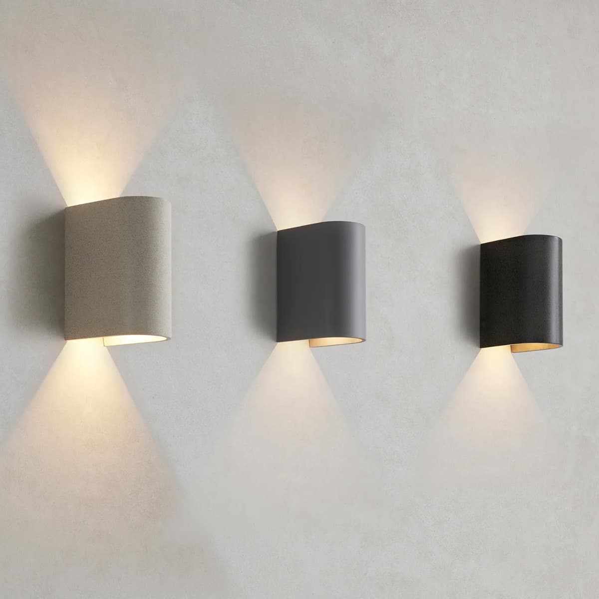 MFL Tanimi Cylinder LED Up/Down Exterior Wall Light in Black