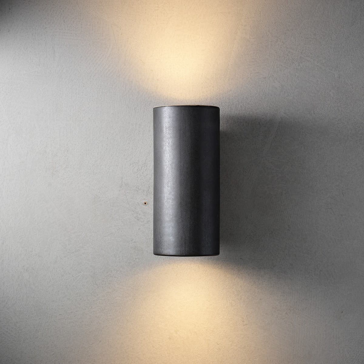 Flinders 2 Light Round Up/Down Exterior Wall Sconce in Black-img-2