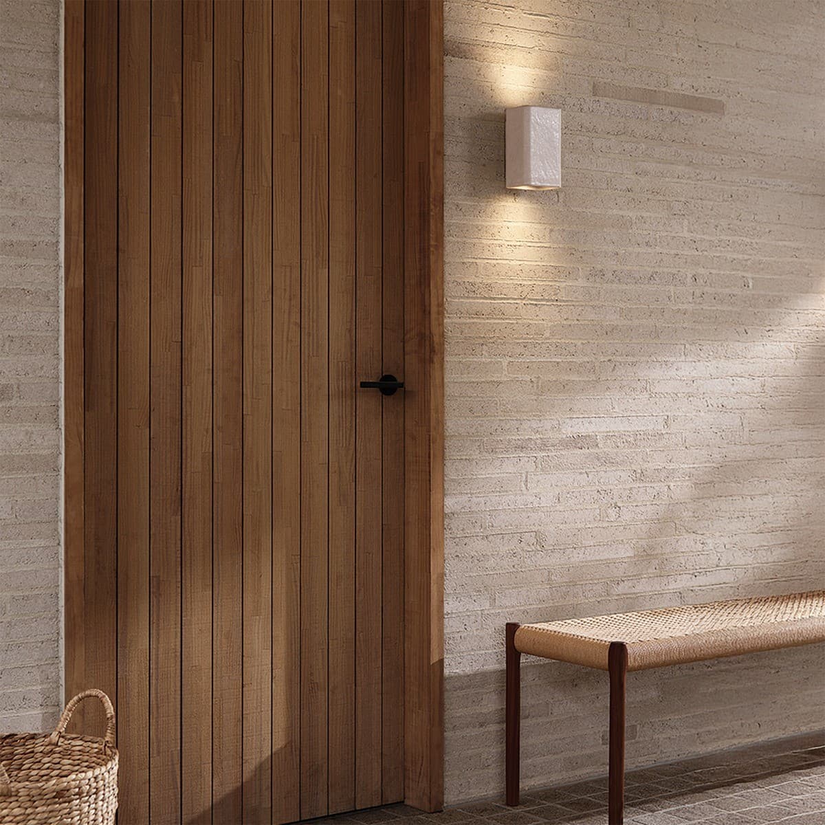 Flinders 2 Light Square Up/Down Exterior Wall Sconce in White