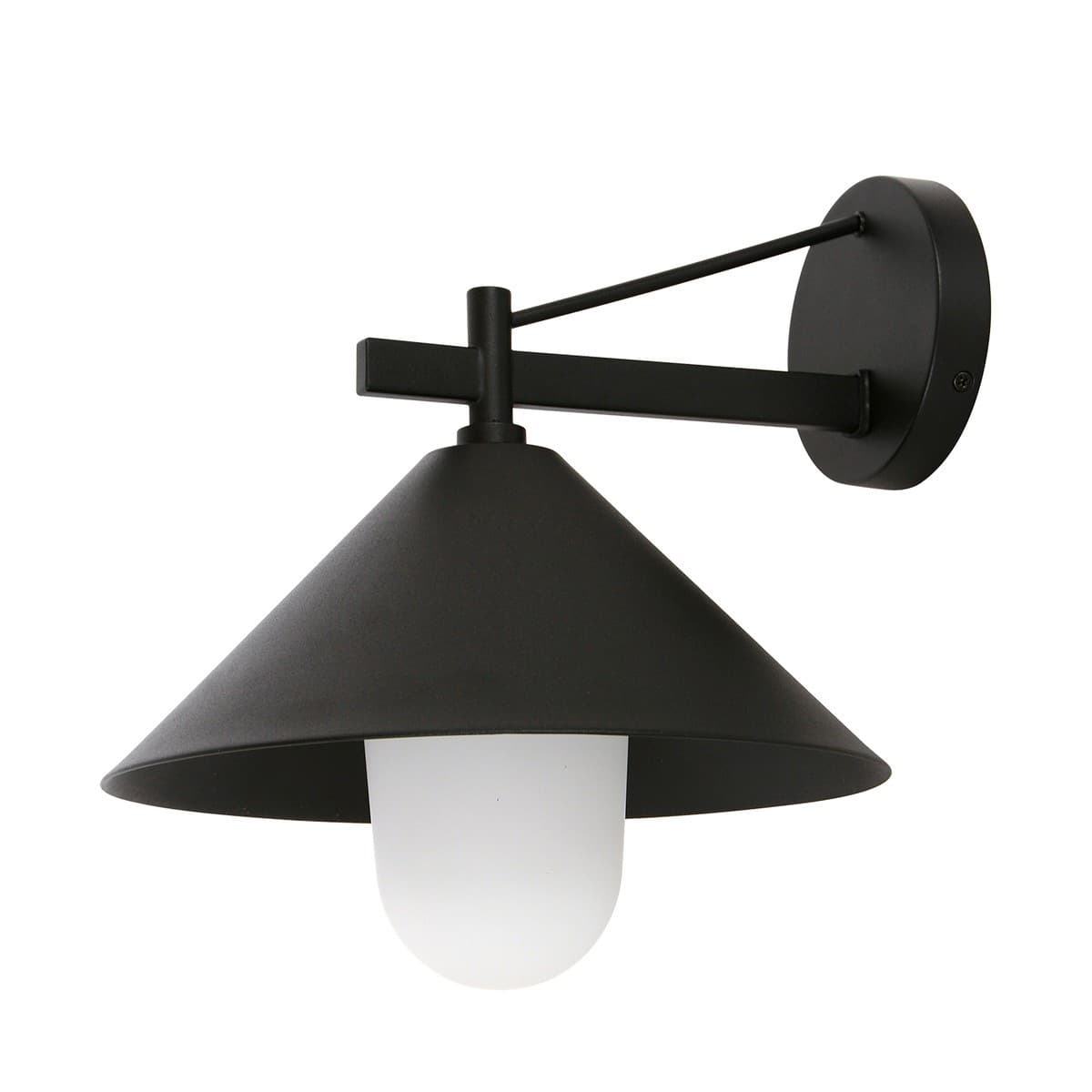 Yamba 1 Light Wall Bracket in Black with Frosted Glass Diffuser-img-1