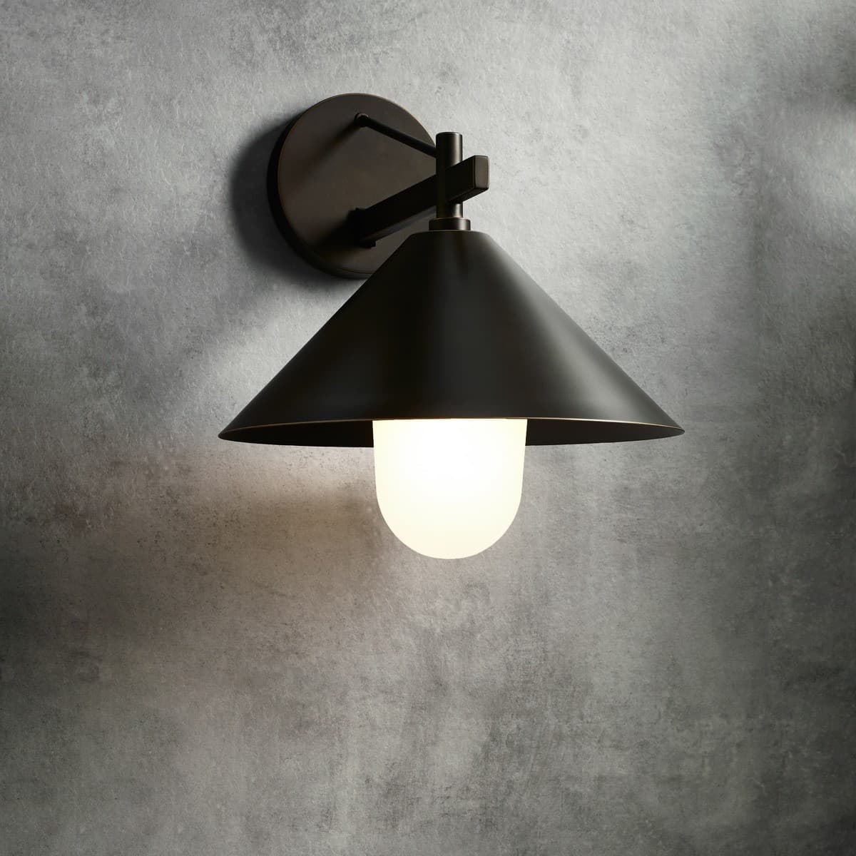 Yamba 1 Light Wall Bracket in Bronze with Frosted Glass Diffuser-img-2