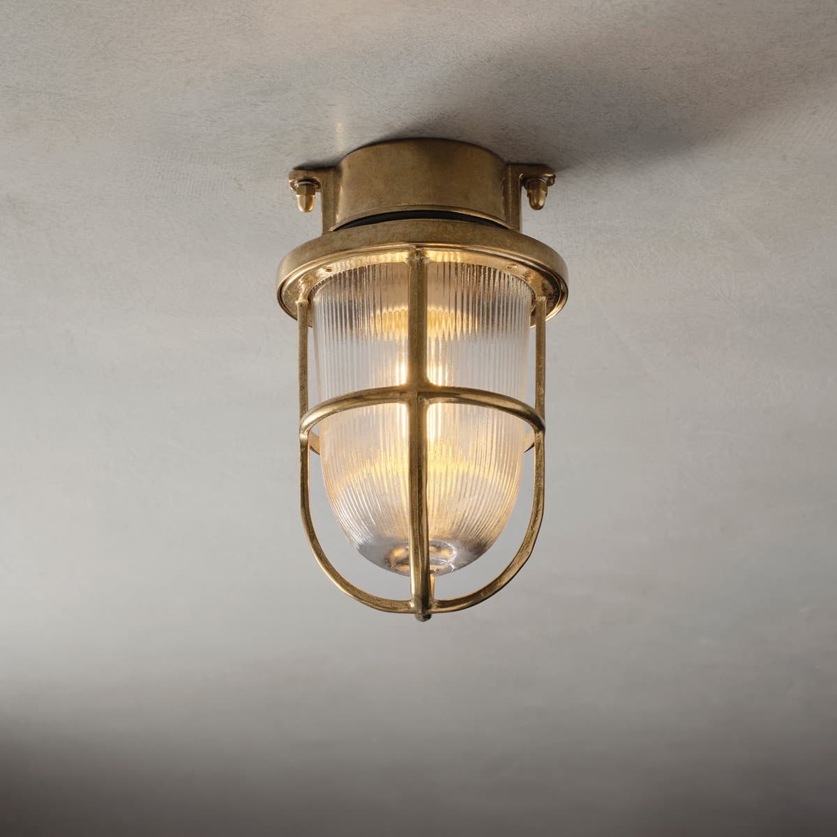 Santorini 1 Light Close to Ceiling Fitting in Solid Brass-img-2