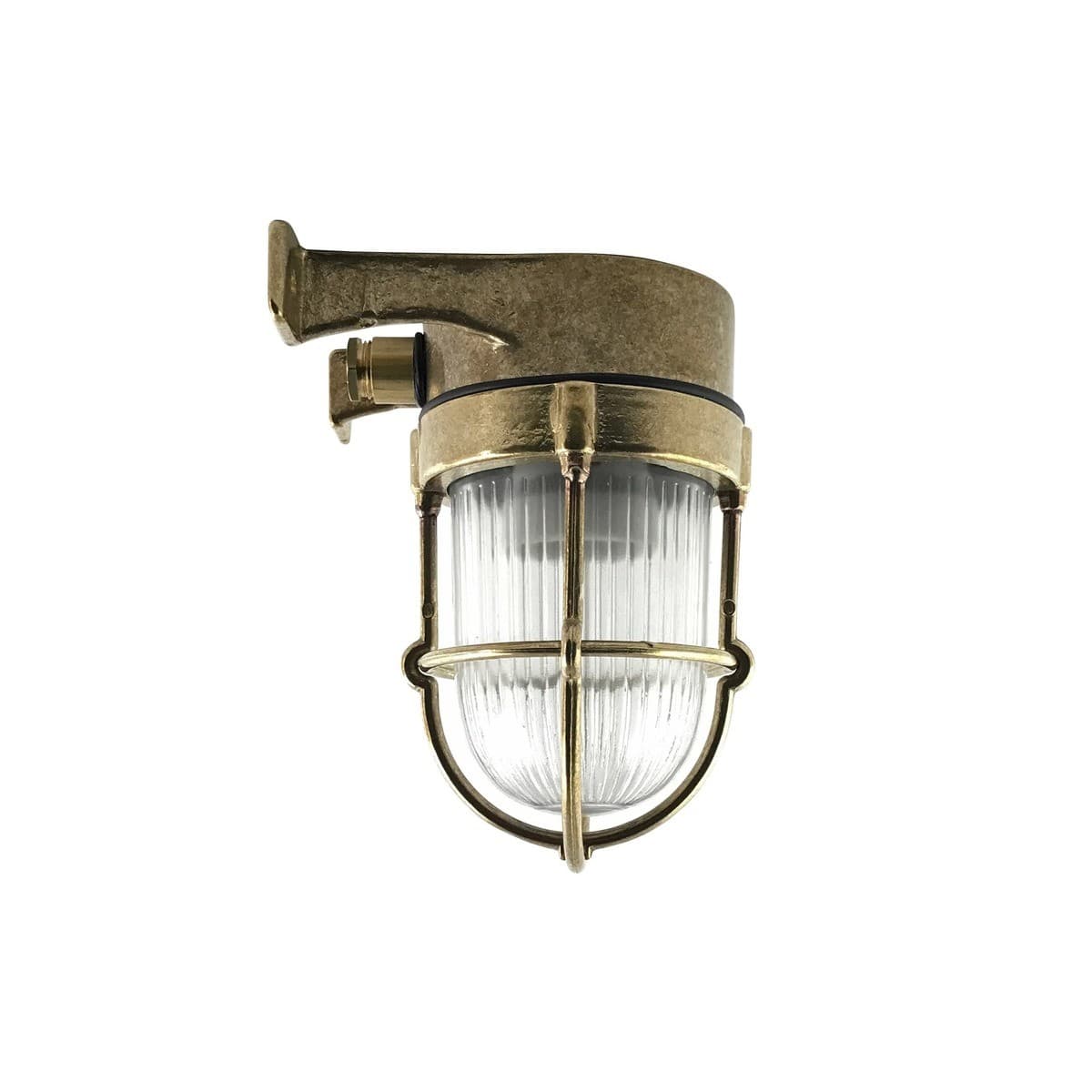 Santorini 1 Light Small Wall Bracket with Cage in Solid Brass-img-1