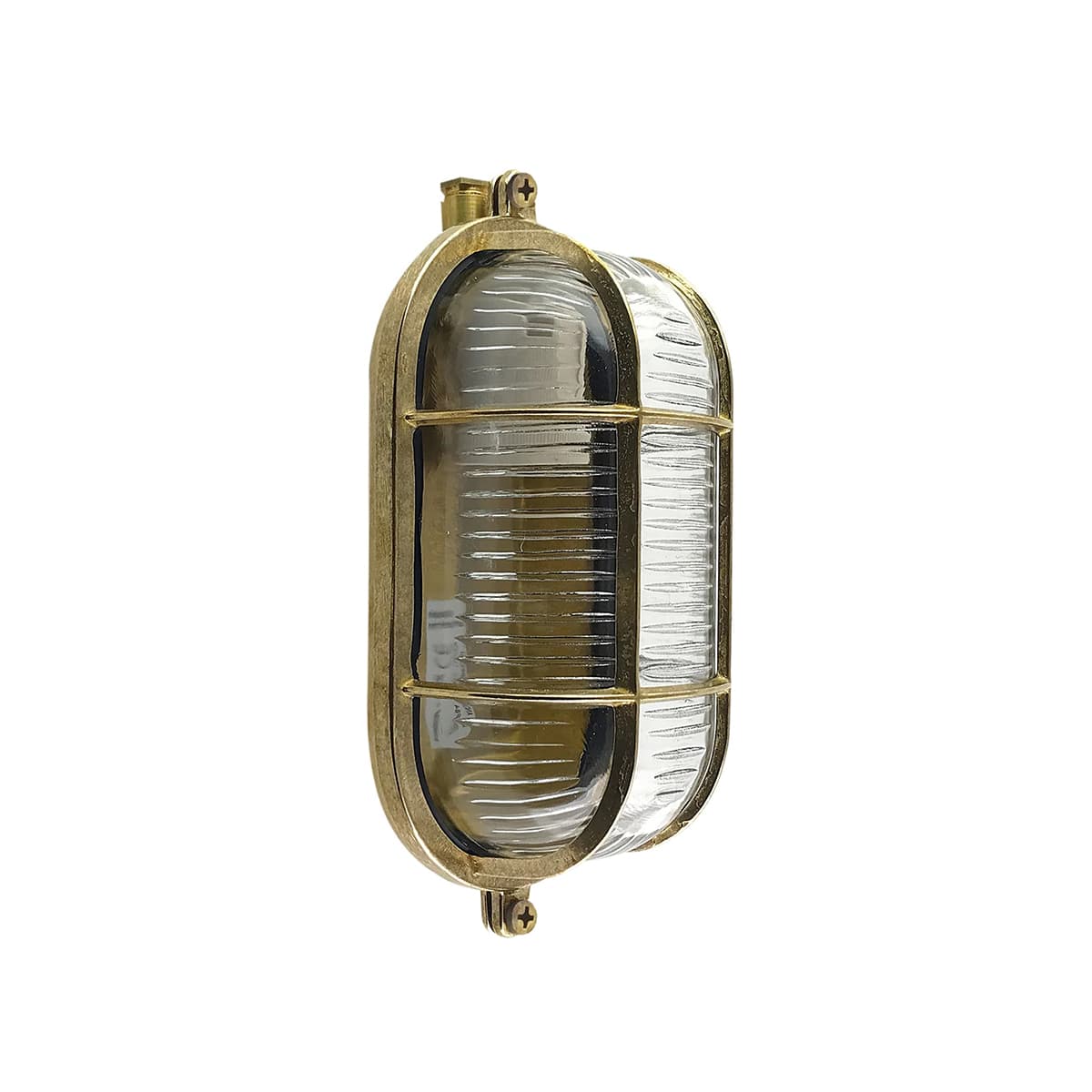 Santorini 1 Light Oval Bunker in Solid Brass-img-1