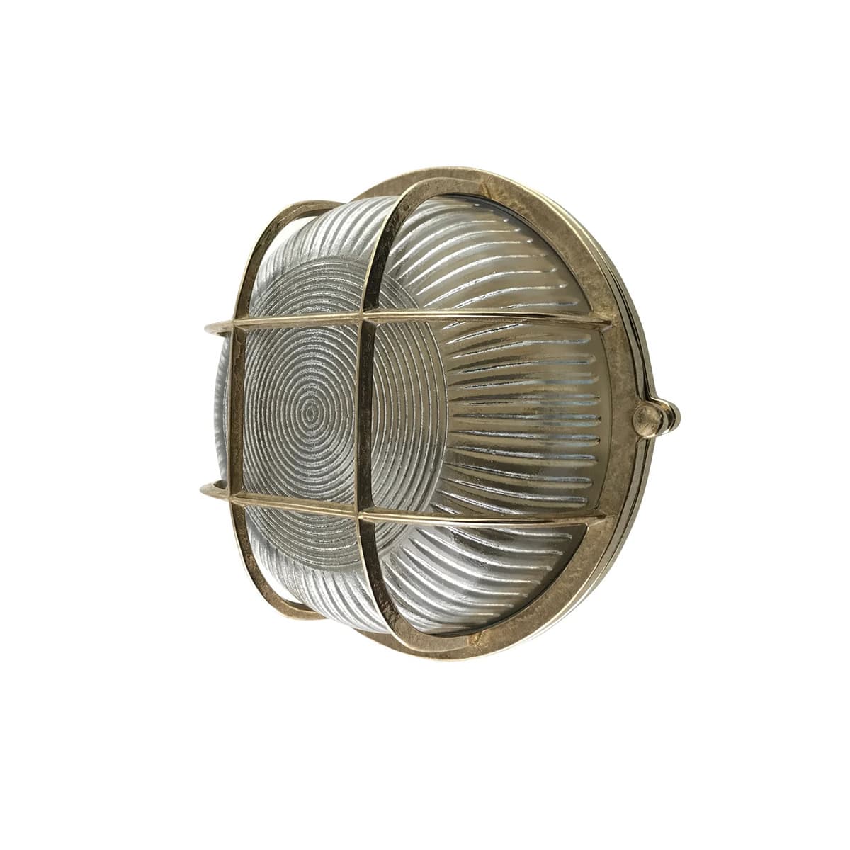 Santorini 1 Light Round Bunker in Solid Brass-img-1