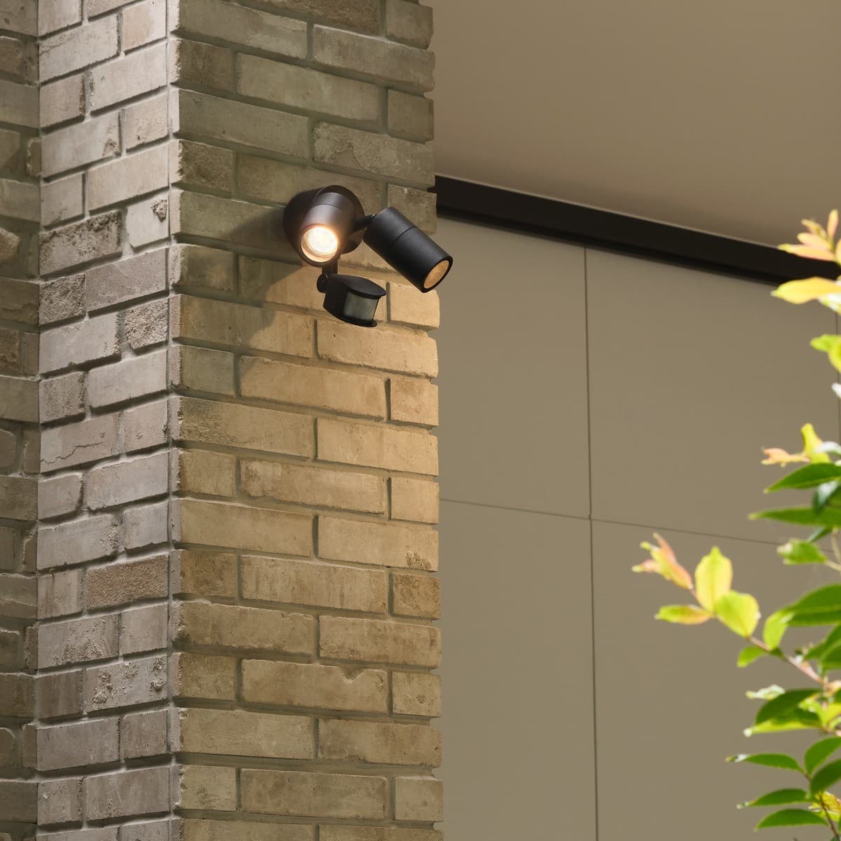 Wanaka 2 Light 240V Adjustable Wall Light with Sensor in Black-img-2