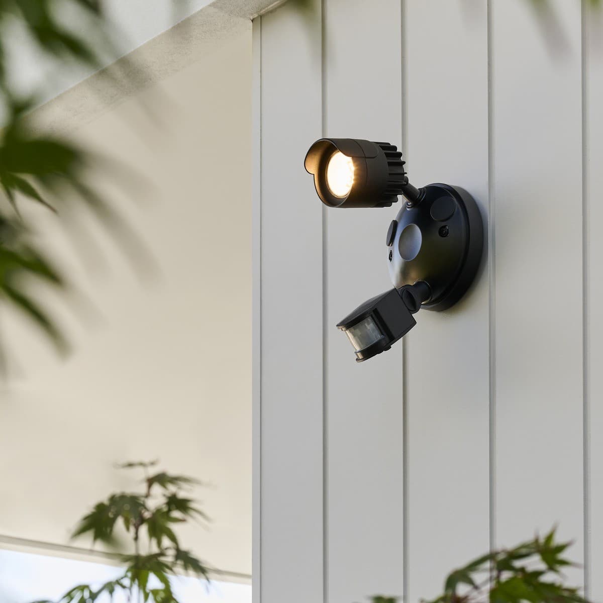 Bastion 1 Light LED Flood Light with Sensor in Black-img-2