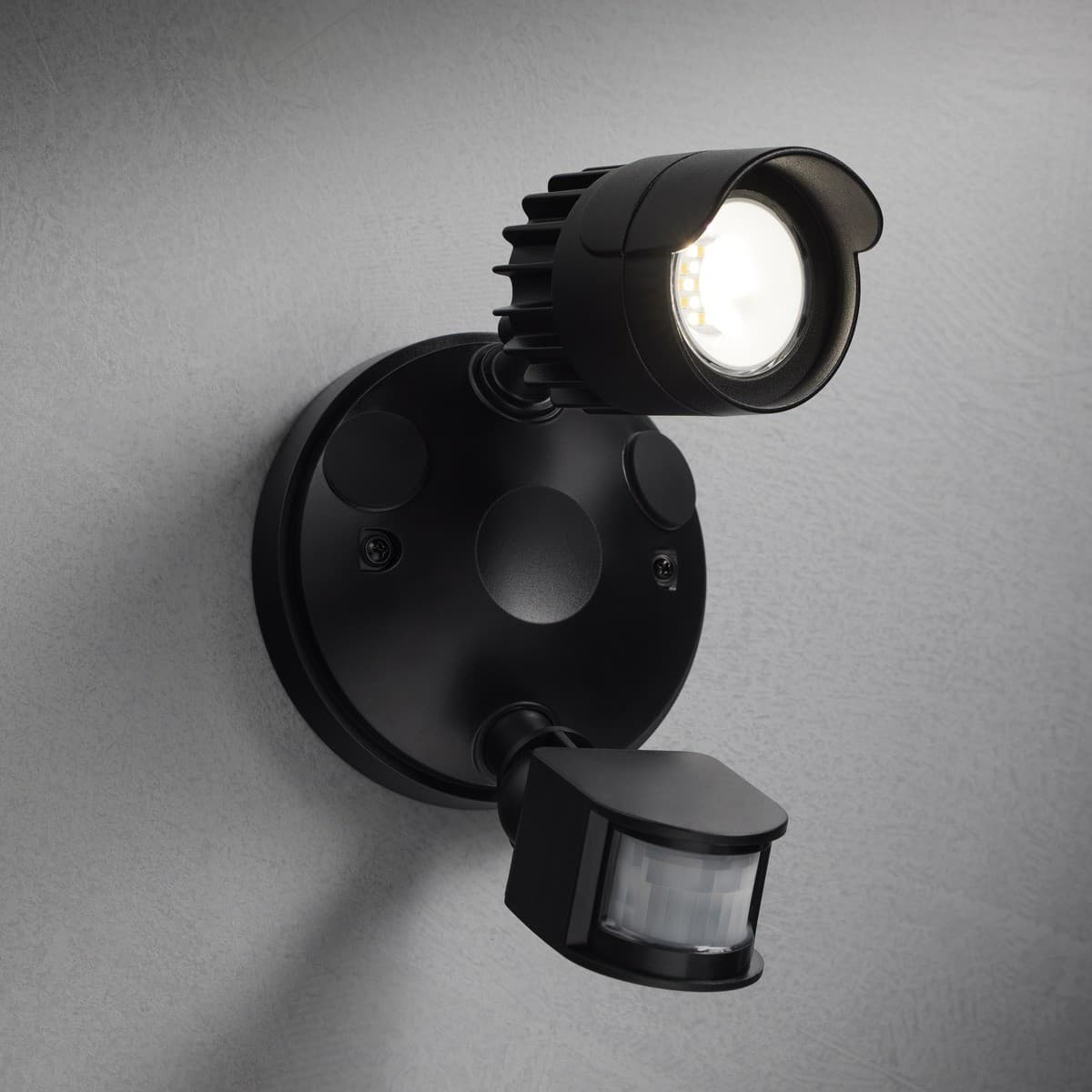 Bastion 1 Light LED Flood Light with Sensor in Black-img-3