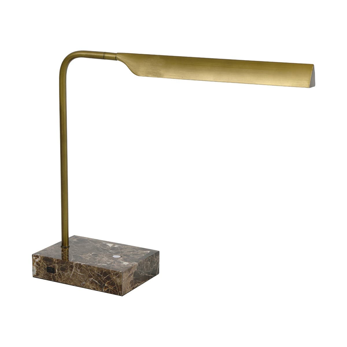 Coates LED Table Lamp in Antique Brass with Brown Marble Base-img-1